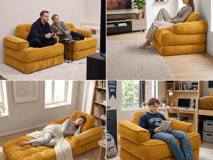 Convertible 2 In 1 Armrest Sofa For Bedroom
