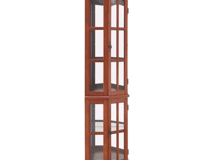 Corner Curio Cabinet With 5 Shelves And Lighting System (E26 Light Bulb Not Included)