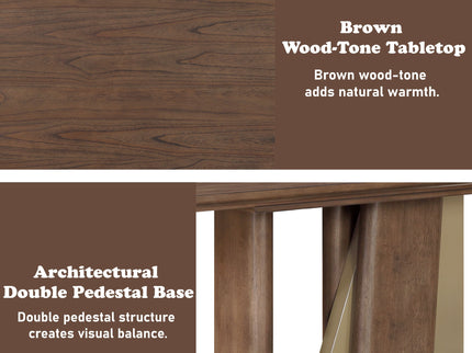 Ouida - Dining Table - Brown / Gold