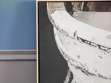 Large And Rectangular Wall Art With Frame, Wall Decor For Living Room - White / Blue