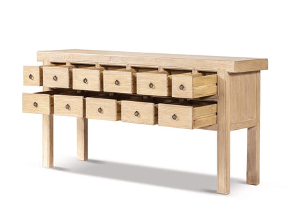 Bellamy Heritage - 11 Drawer Table With Open Base - Brown