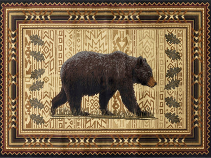 Nature's Nest - 5'3" X 7'3" Lodge Area Rug - Black