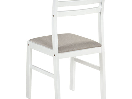 Cliff - 3 Piece Round Drop Leaf Dining Table Set With Ladderback Chairs - White