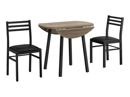 3 Pieces Dining Table Set, Small, Drop Leaf, Contemporary & Modern