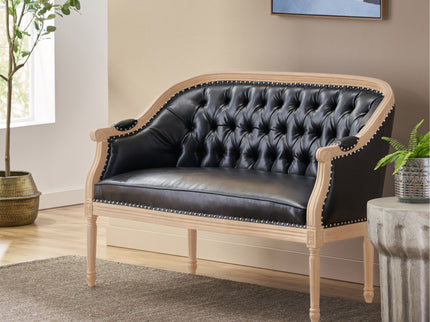 French Country Chesterfield Style Tufted Loveseat