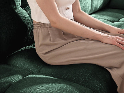Sofa Set With Ottoman And Pillows, Textured, High Resilience Cushions