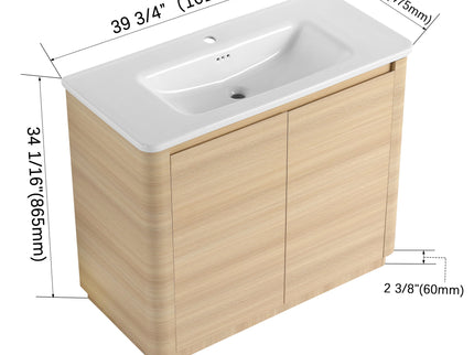 Freestanding Bathroom Vanity With Sink & 2 Soft Close Doors