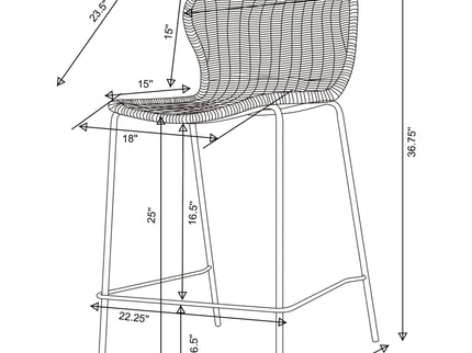 Mckinley - Counter Chair (Set of 2) Seat - Brown