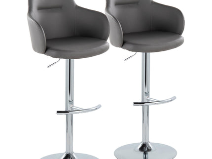 Boyne - Contemporary Adjustable Barstool With Swivel & Rounded T Footrest (Set of 2)