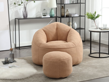 Bedding Bean Bag Sofa Chair High Pressure Foam With Footrest