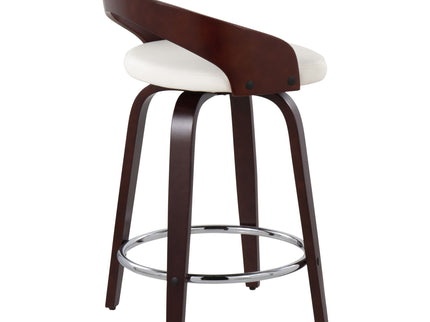 Grotto - Contemporary Fixed Height Counter Stool & Swivel With Round Footrest (Set of 2)