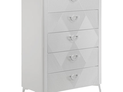 Buckley - 5 Drawer Chest - Gloss White