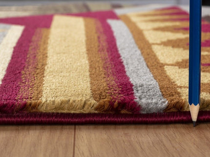 Nature's Nest - 5'3" X 7'3" Lodge Area Rug Polypropylene - Multi, Red
