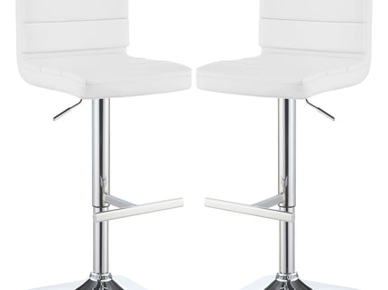 Fresco - Upholstered Adjustable Bar Stool (Set of 2) - White