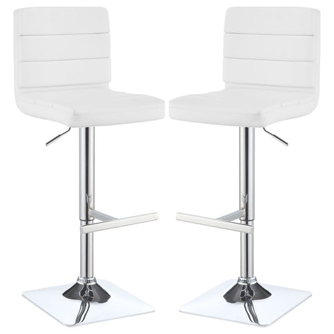 Fresco - Upholstered Adjustable Bar Stool (Set of 2) - White