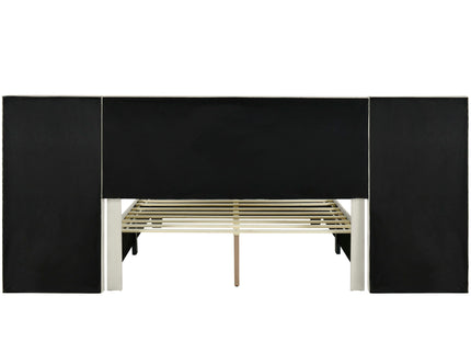 Upholstered Platform Bed With Big Headboard