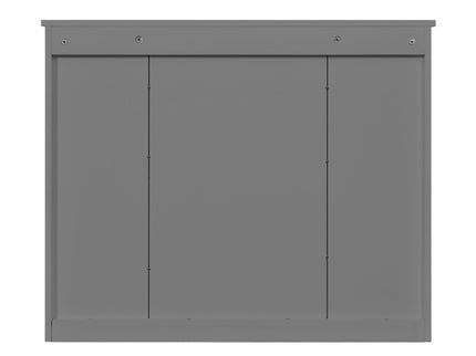 Wall Mounted Bathroom Cabinet With Mirror And 4 Shelves, Rectangular Design - Gray
