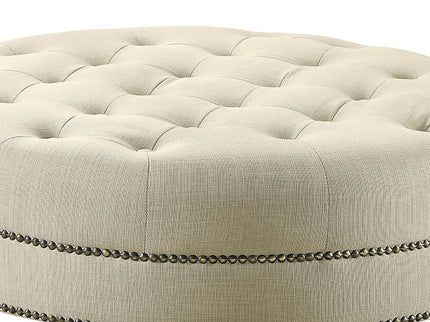 Oatmeal Cocktail Ottoman - Beige