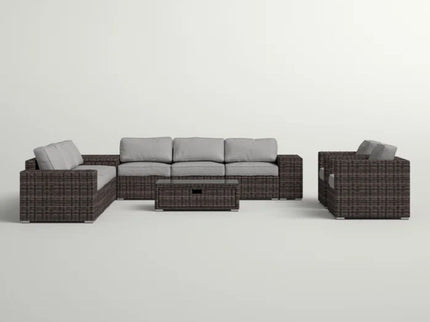 Stylish Rattan Wicker Person Seating Group With Premium Sunbrella Cushions Perfect For Outdoor Entertaining