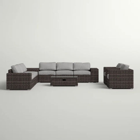 Stylish Rattan Wicker Person Seating Group With Premium Sunbrella Cushions Perfect For Outdoor Entertaining