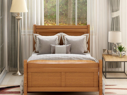 Platform Bed Frame Mattress Foundation Sleigh Bed With Headboard / Footboard / Wood Slat Suppor