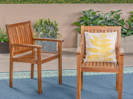 Amethyst - Outdoor Dining Chair With Slat Design (Set of 2) - Natural