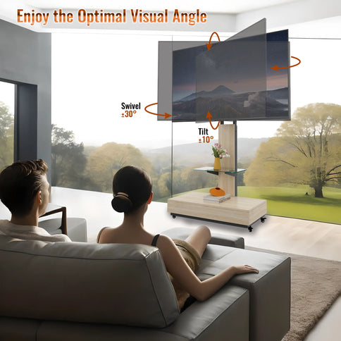Adjustable Height Mobile TV Cart