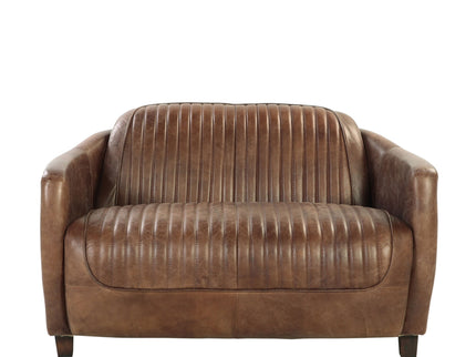 Brancaster - Grain Leather Loveseat - Brown