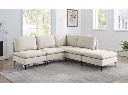 Upholstered Modular Sectional With Tall Legs, Medium Firm Seat