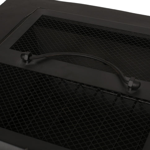 Outdoor Square Mgo Wood Burning Fire Pit - Dark Gray