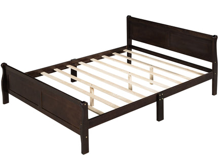 Platform Bed Frame Mattress Foundation Sleigh Bed With Headboard / Footboard / Wood Slat Suppor
