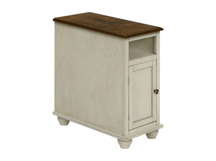 Accent End Table, Storage, Traditional - White