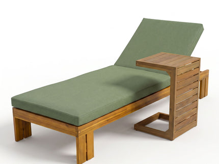 Outdoor Chaise Lounge Set & Side Table, 5 Position Adjustable Patio Recliner