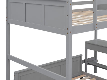 Full Over Full Bunk Bed With Desk