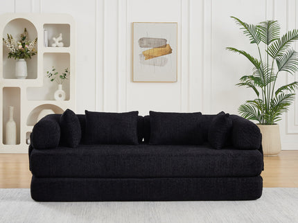 Convertible Sleeper Sofa Bed With Cylindrical Pillow