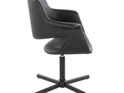 Vintage Flair - Mid-Century Modern Swivel Chair With X - Pedestal - Black