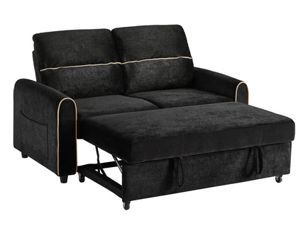 Pull Out Sofa Bed With Adjustable 3 Position Backrest, USB Charging Ports, Side Pockets
