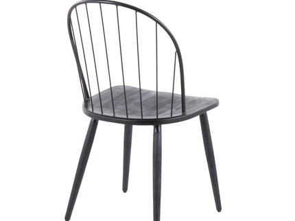 Riley - Industrial High Back Armless Chair (Set of 2) - Black