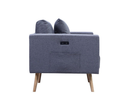 Easton - Fabric Living Room Set With USB Charging Ports Pockets And Pillows (Set of 2)