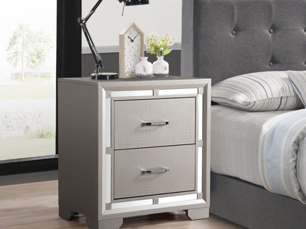 Elegant Nightstand - Silver Champagne