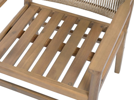 Outdoor Acacia Wood Patio Dining Armchair (Set of 2)
