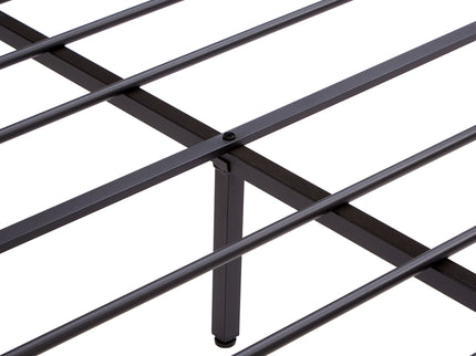 Metal Platform Bed Frame With Wooden Headboard And Footboard With USB Liner, LED Lights, No Box Spring Needed, Large Under Bed Storage