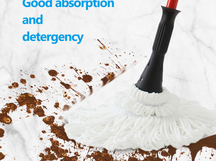 Ultra Fine Fiber Twist Mop With 57.5 Inch Long Handle For Dry And Wet Floor Cleaning - Red