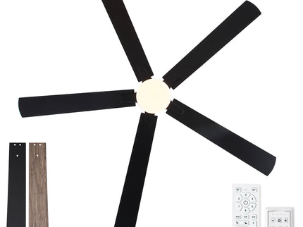 Ceiling Fan With Lights And Remot With Quiet DC Motor, 6 Speeds, Reversible Blades - Black