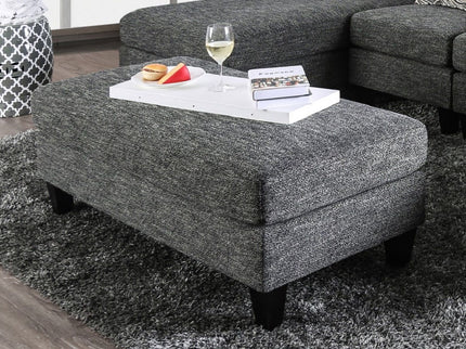Ottoman With Plush Seat Living Room Furniture - Gray