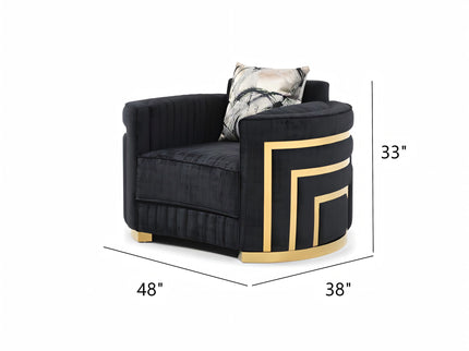 Soledad - Chair Upholstered With Hued Accents - Black