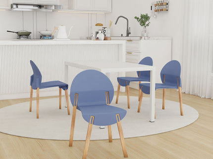 4 Piece Set Of Single Chairs With Long Table
