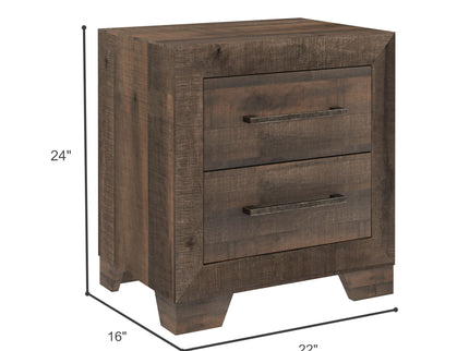 Plinz - 2 Drawer Nightstand - Brown