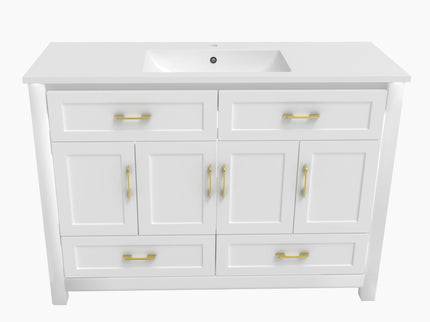 Bathroom Vanity With Sink Combo, 4 Soft Close Doors And 4 Drawers