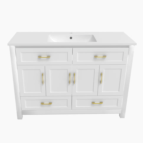 Bathroom Vanity With Sink Combo, 4 Soft Close Doors And 4 Drawers